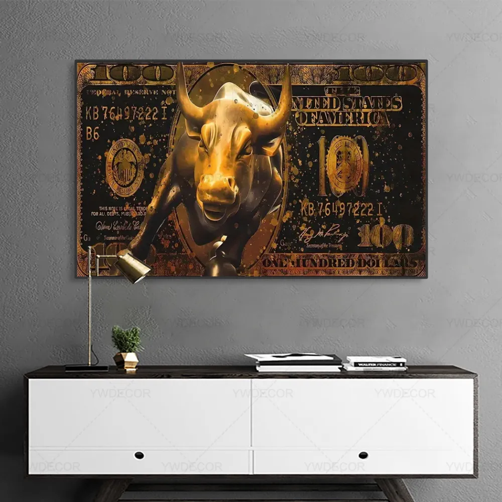Golden Bull & Bear Bitcoin Art - Wall Street Investment Poster, Financial  Decor for Office & Home - Crypto Investor Gift from Dhgate Painting  Supplies - price 15.19