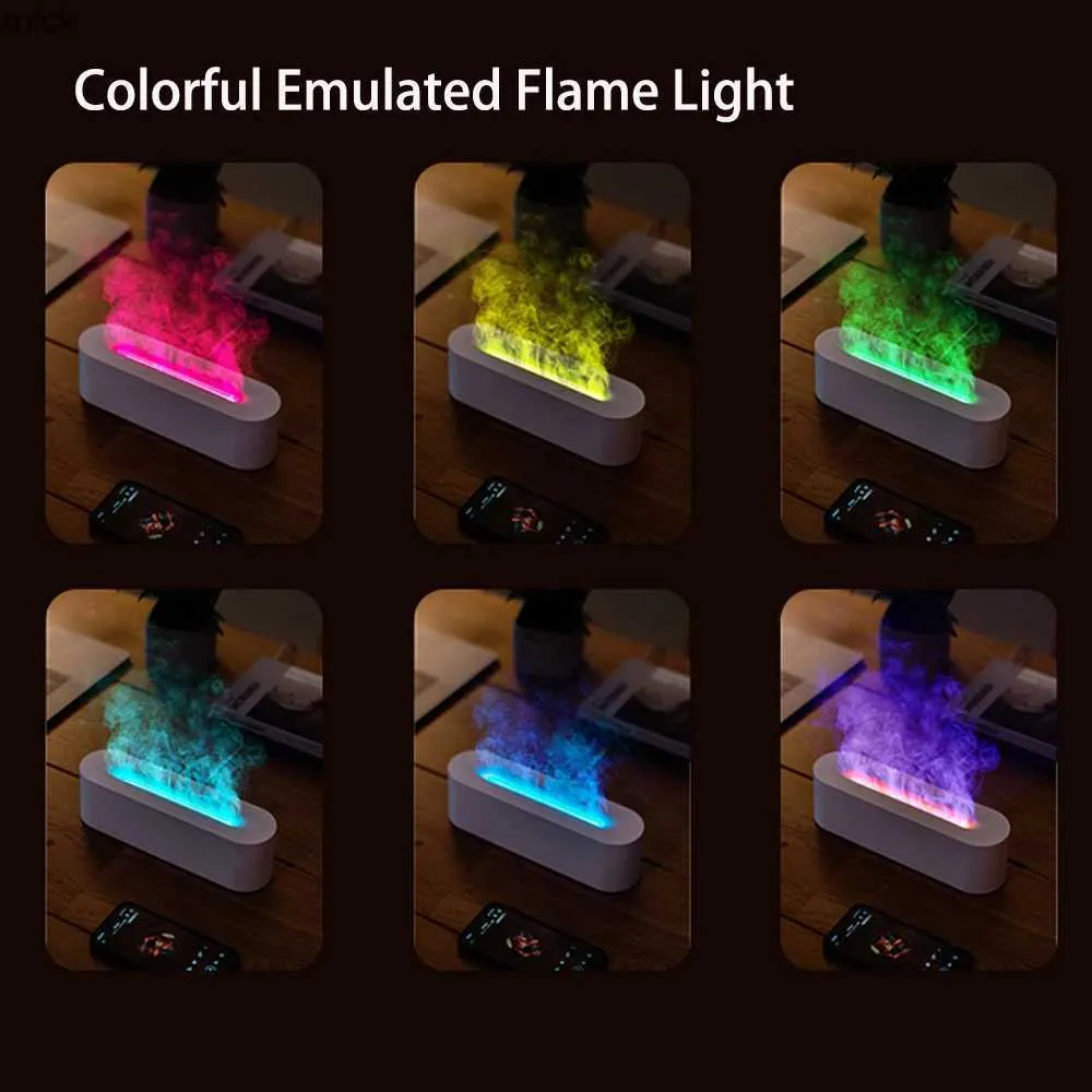 Humidifiers 7 Color Flame Air Humidifiers Oil Diffuser Humidifier Aroma Diffuser Humidifiers Cool Mist Maker Fogger For Home