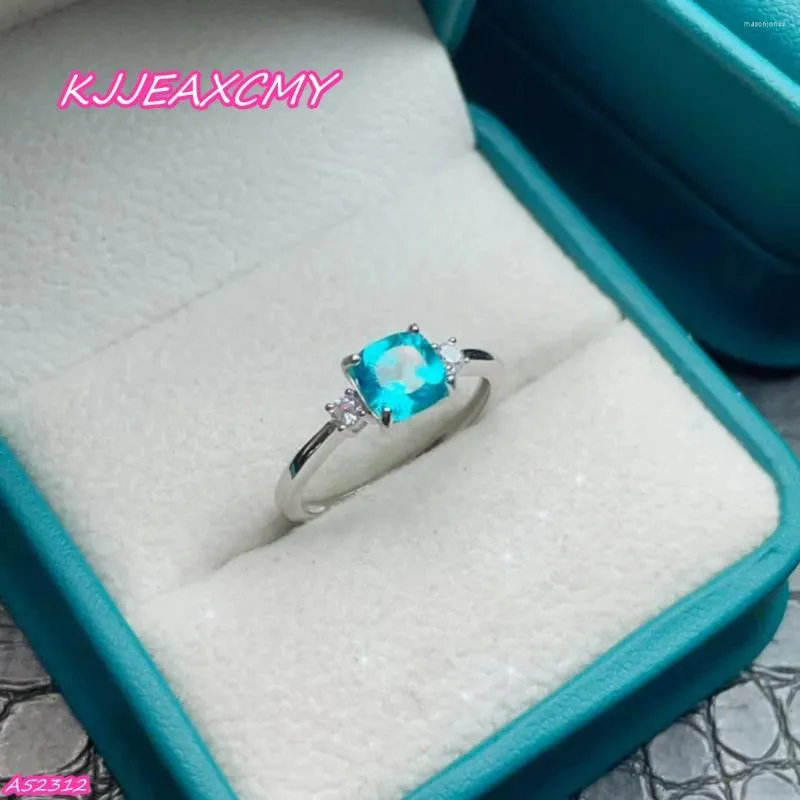 Cluster Anneaux Kjjeaxcmy Boutique Jewelry 925 Sterling Silver Natural Sapphire Blue Topaz Women's Ring Party Birthday Year Gift Year