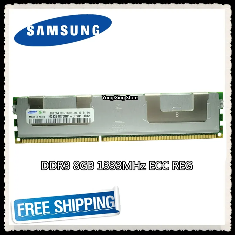 Rams Samsung Server Memory DDR3 8GB 16GB PC310600R 1333MHz ECC Reg Register Rams DIMM RAM 240PIN 10600 8G Radiator