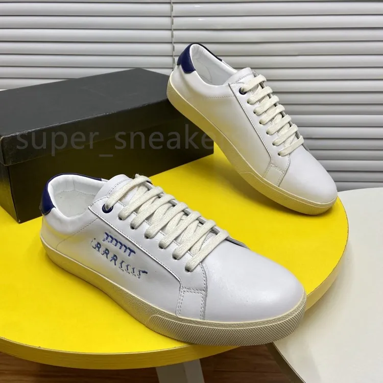 Designer Shoes Court Sneakers Men Trainers Genuine Leather Platform Embroidered Logo Signature Sneaker With Box size 38-46