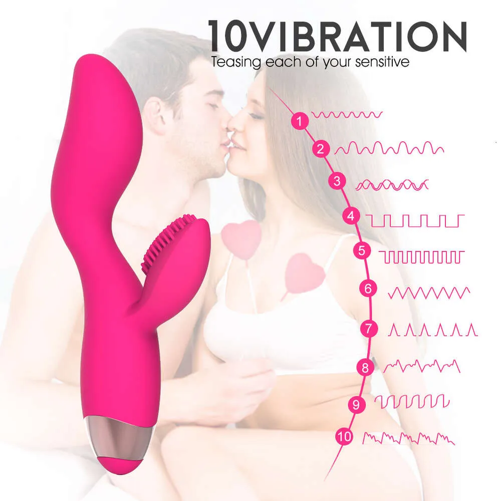 Potente coppia di vibratore di coniglio Masturbatore Masturbatore Spiratotore clitoride G-Spot Vaginal Vibratore Giocheo sexy sexy 18+