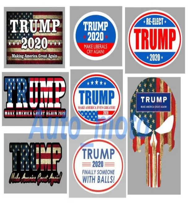 8 tipi Trump 2020 Auto adesivi adesivi America Presidente Generale Veicolo elettorale Paster Trump Decal Decoration Bumper Wall ST1179284