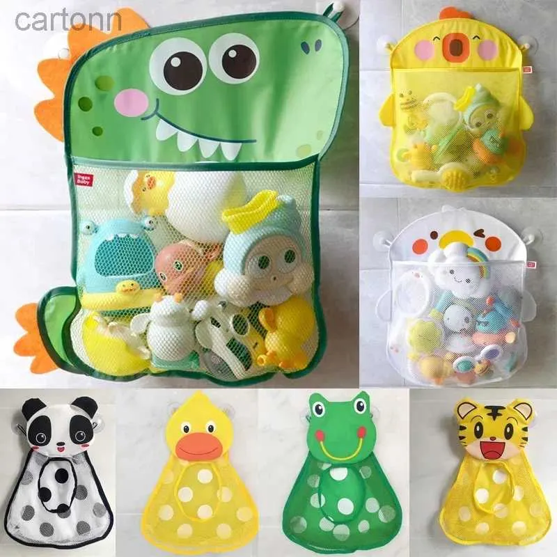 Bath Toys Bad Bady Mesh Organizer Bag Cartoon Dinosaur Chicken Animal Shapes Bath Toys Baby Nets Case Children tyg vatten leksak förvaring netto 240413