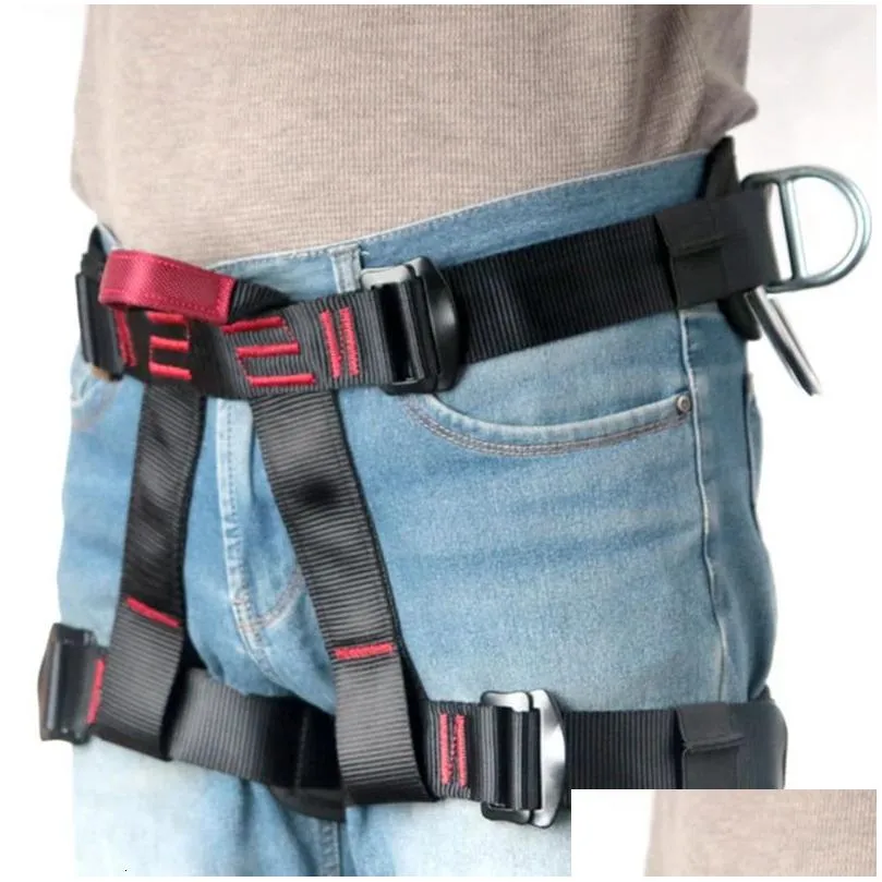 CARABINERS CAM SAFETY BELT 25KN 야외 암벽 등반 확장 훈련 절반 보호 용품 생존 장비 231215 드롭 배달 DHCWU