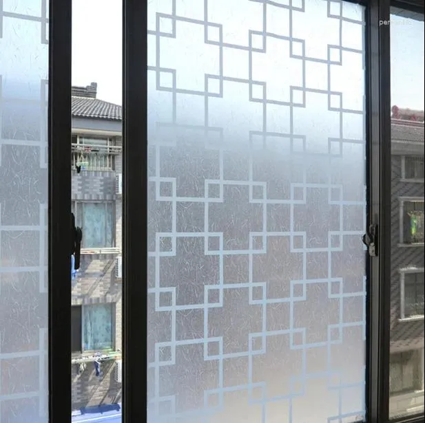 Adesivos de janela Filme autoadesivo de privacidade fosca decorativa para banheiro banheiro janelas da cozinha (grade) Largura de 58 cm (22,8 polegadas)