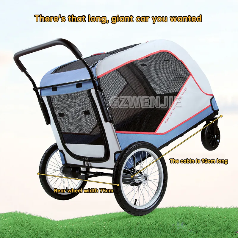 Foldable Pet Carrier Pram Transporter For Outdoor Travel Separable 