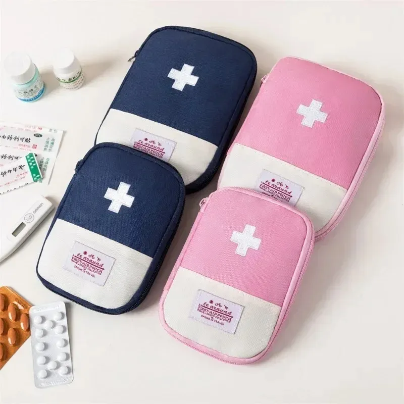 2024 Portable Medicine Bag Cute First Aid Kit Medical Emergency Kits Organizer Outdoor Household Medicine Pill Storage Bag Travel First Aid