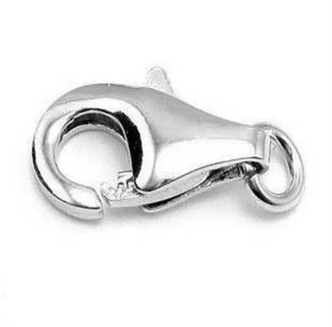 100st högkvalitativa 925 Sterling Silver Hummer Clasp Hooks For Women Girls Necklace Armband Making DIY smyckesfynd225d4398320