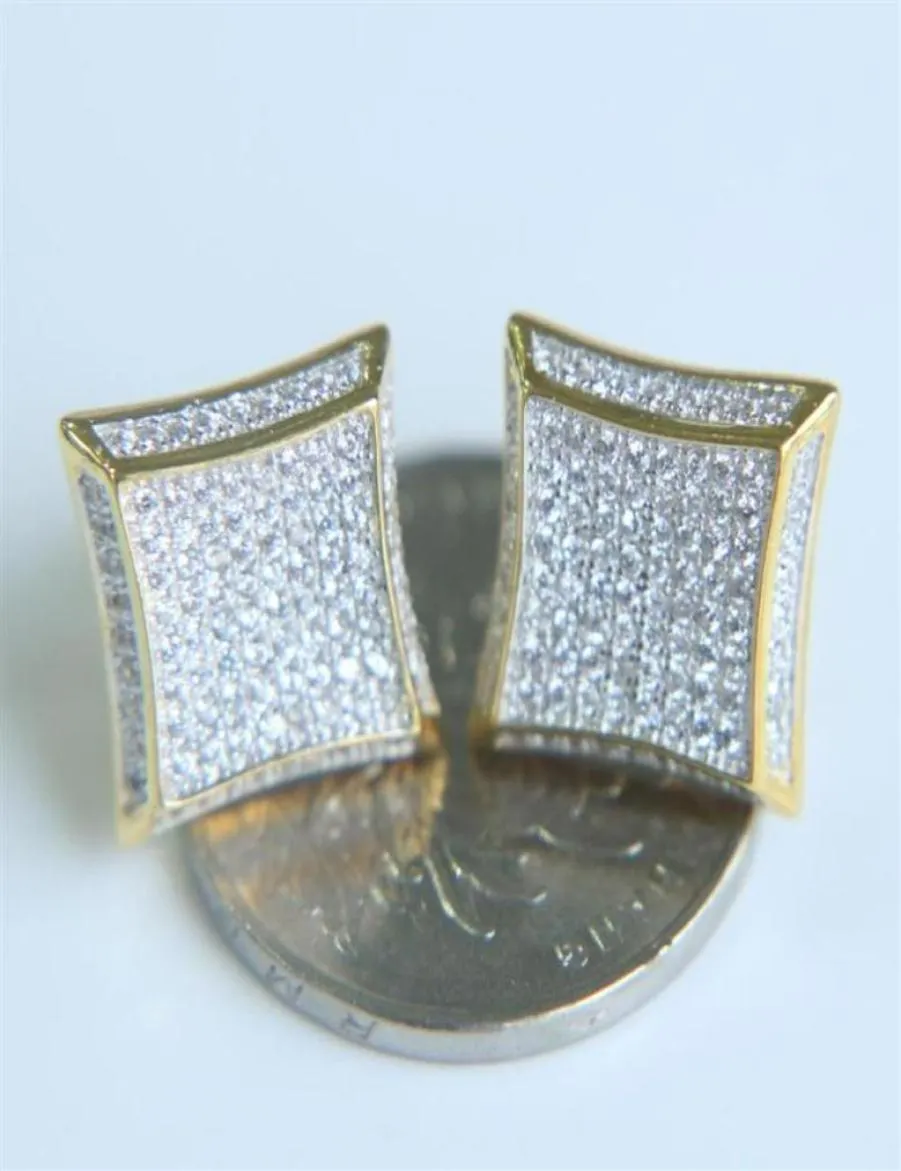 2020 Fashion Mens Women Hip Hop Square Stud Oreads Oreads Gold rempli de boucles d'oreilles Cumbal Zirc