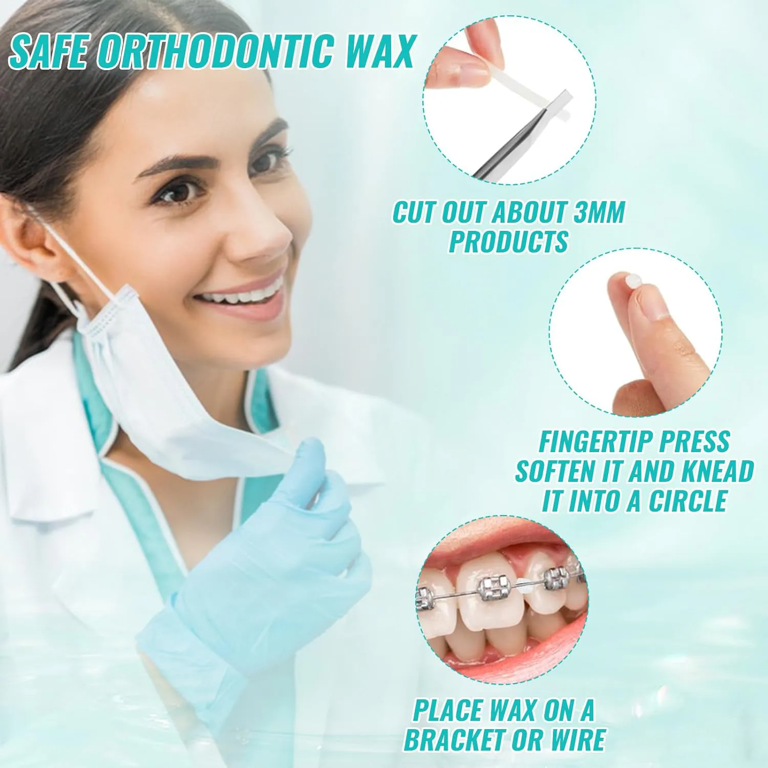 Orthodontic Wax For Braces 15-Pack, Pre-cut 750 Braces Wax Dots,Dental - View #10