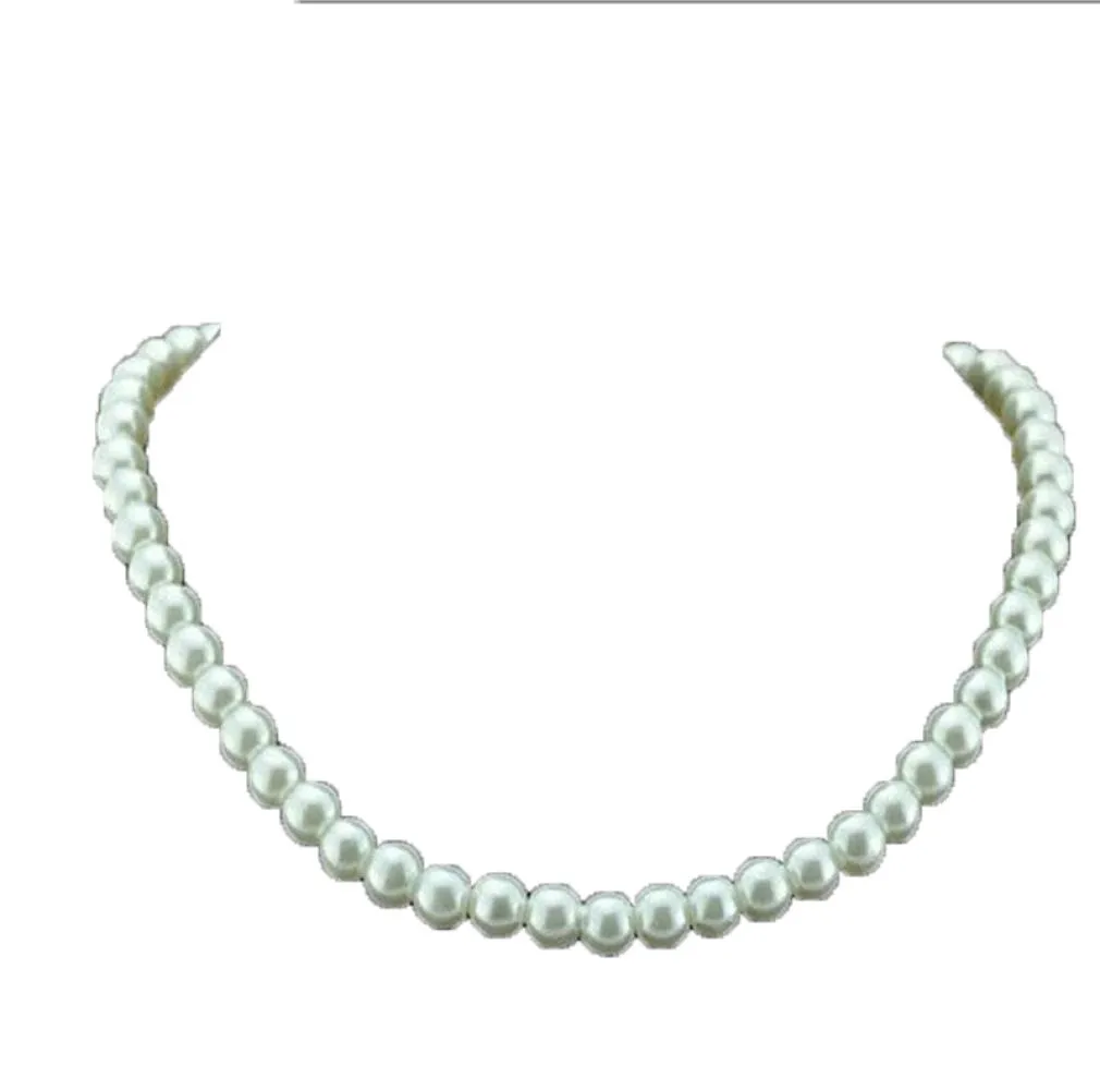 CLÁSICA ELEGANT WHITE 75 mm Collar de perla de diámetro para mujeres Men Girls Adolescentes Collar de banquetes de boda Tendencia7889229