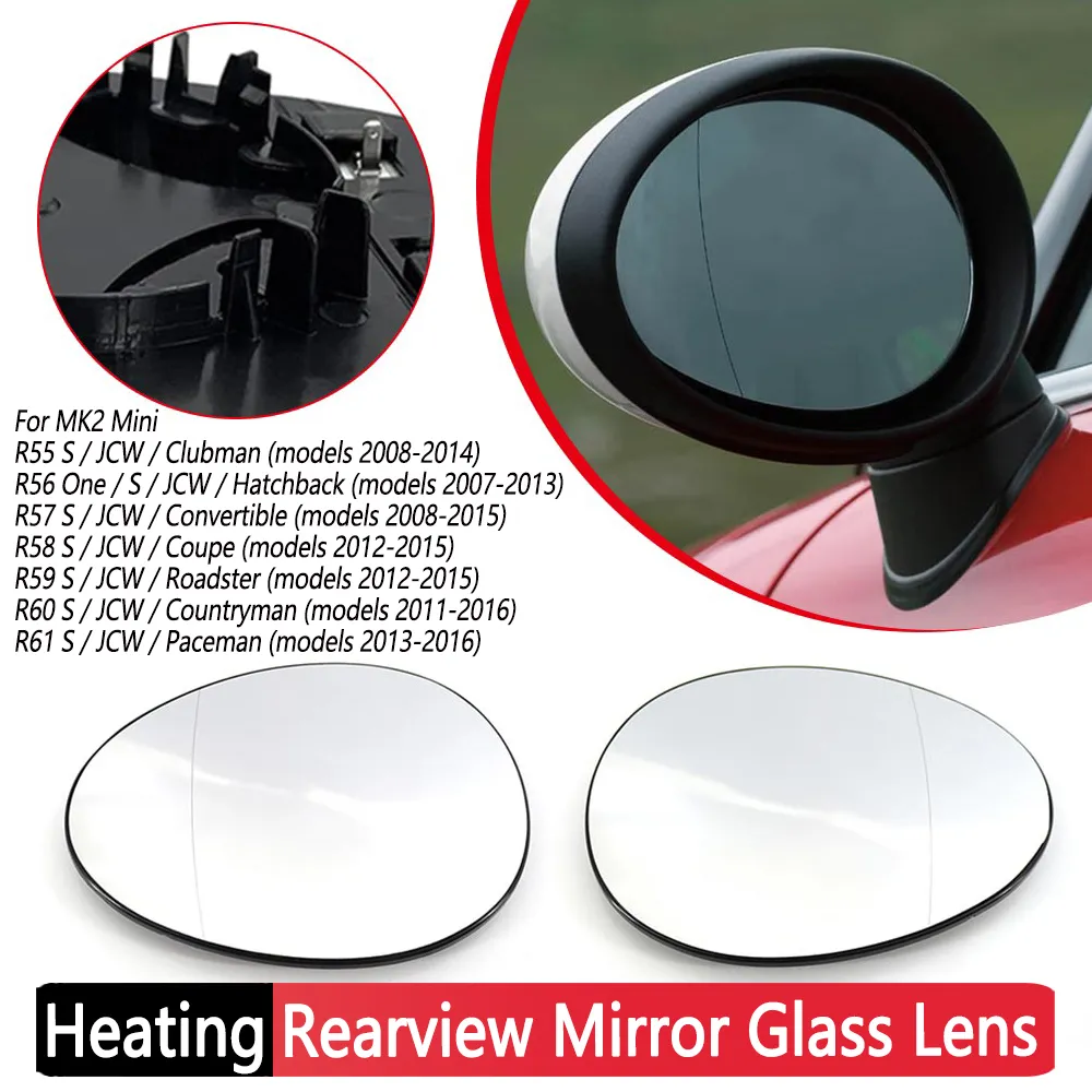 Heated Glass Side Mirror Lens for MINI R55-R61 Rear View Mirror ...
