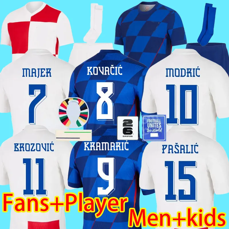 2024 2025 Croacia Modric Soccer Jerseys National Mandzukic Perisic Kalinic 2024 Euro Cup Croatie Football Shirt Kovacic Rakitic Kramaric Kid Kit Kit