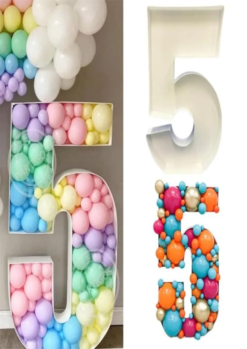 73 cm Blank Giant Number 1 2 3 4 5 Balloon Riempimento Box Mosaic Frame Balloons Stand Kids Adults Birthday Anniversary Decorazioni per feste 2201389782