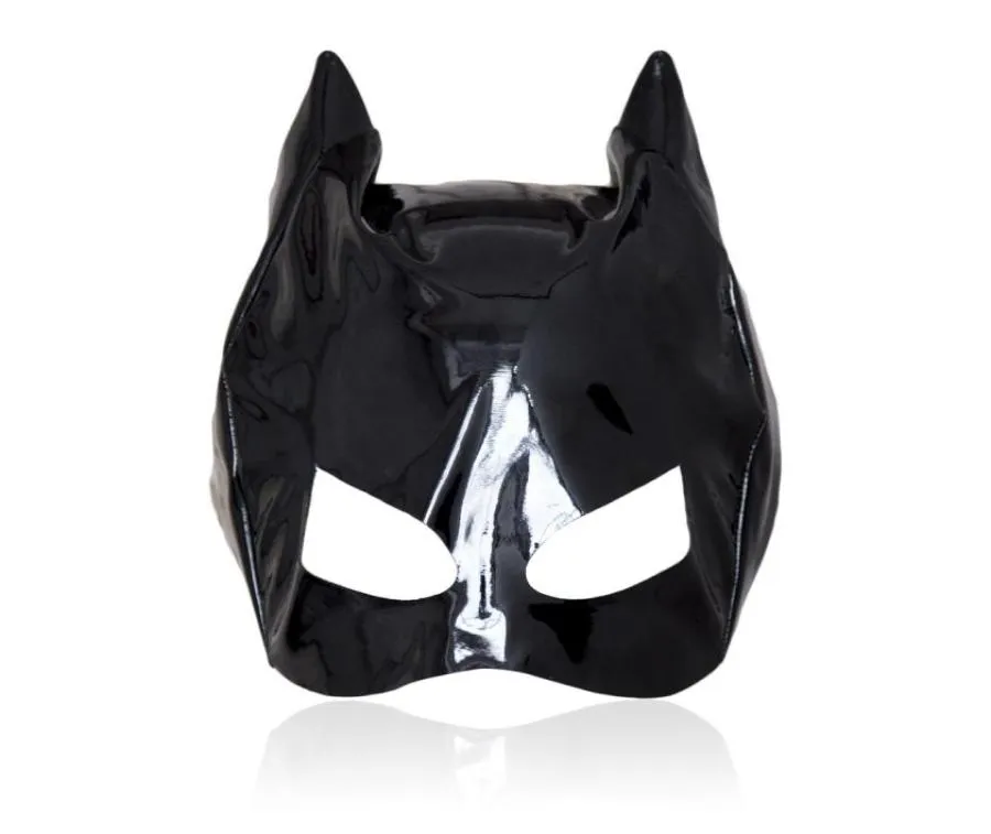 Massage Cosplay Adult Sexy Love Games Thin Patent Patent Leather Mask Sexy Toys for Woman Fetish Mask Hood Hood Erotic Sexy Products 4223233