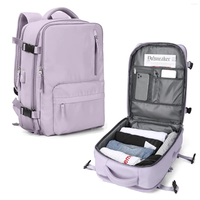 Ryggsäck multifunktion kvinnors resor ryggsäckar stor kapacitet resväska USB laddning skolväskor kvinna bagage lättvikt