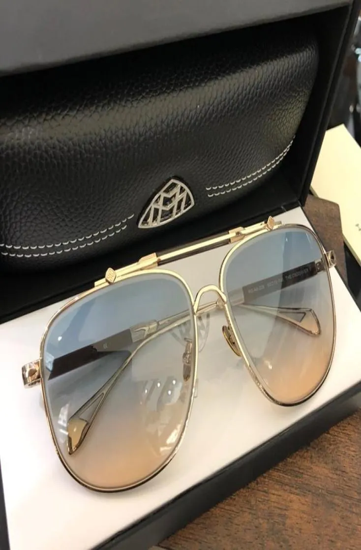 Top K Gold Men Eyewear Car Designer Glasses Square Titanium Frame Top Quantity Outdoor UV400 Solglasögon Observatören 2 Toppkvalitet4929387