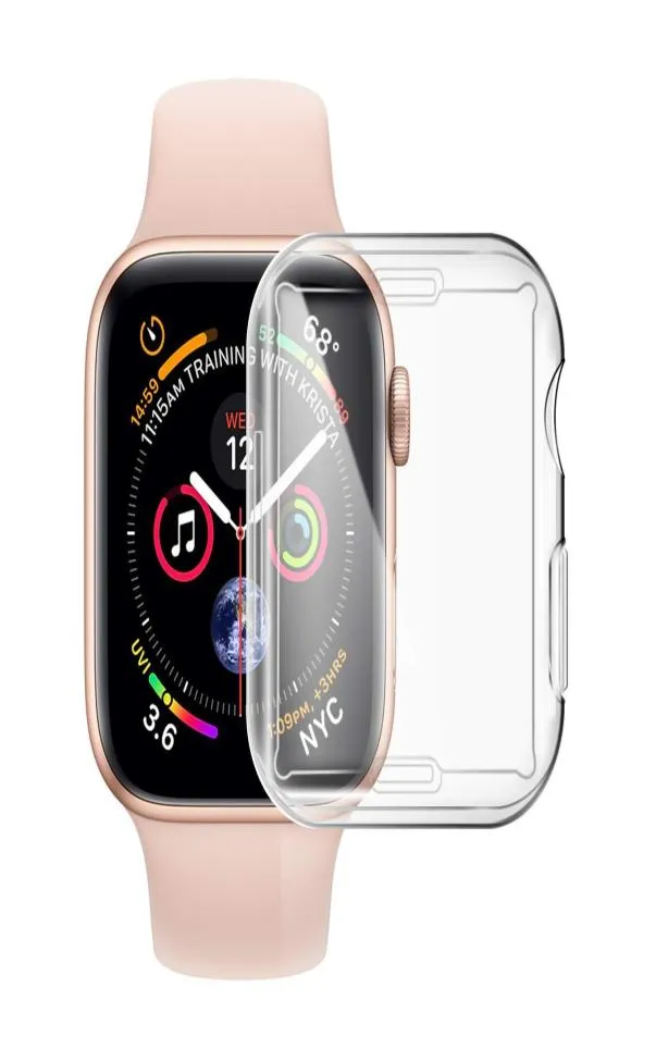 360 Przezroczystość całego ciała przezroczyste miękkie miękkie tpu przednie ekran etui dla Apple Watch Series 3 2 1 38 mm 42 mm IWatch 45 44 mm 40mm1505558