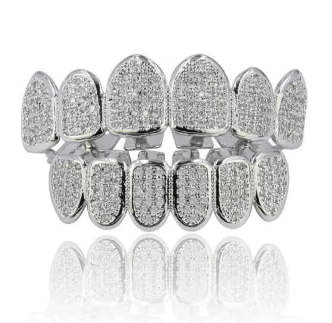 Einzelzahn -Grill Diamant -Zahnspangen Vampire Zähne Hüfte Hop Persönlichkeit Zähne Gold Silber Zähne Frauen Dental Grill Juwely651356071
