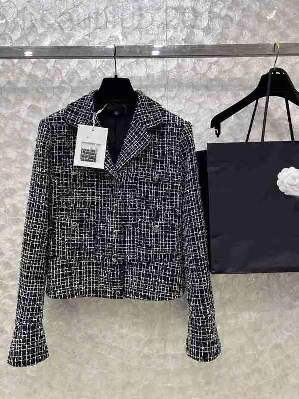 Designer di giacche da donna 23 autunno/inverno nuovo ch nanyou gaoding piccolo stile profumato versatile in lana grossolana a pedaggio singolo crollo crollo collare rux3