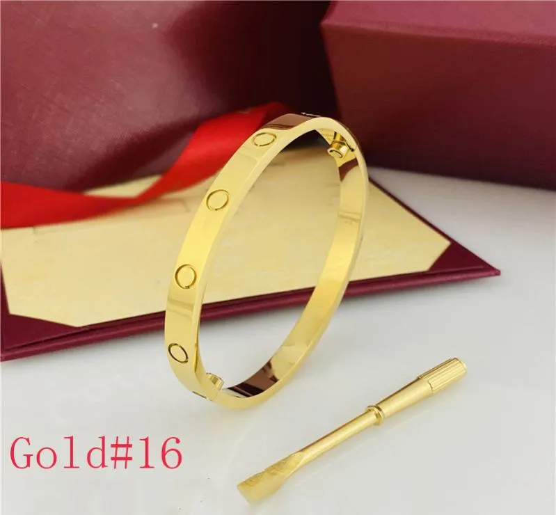 Love Bangle armband met schroevendraaier Bangles Designer Luxe sieraden Womans 67 mm Rose Gold Platinum armbanden voor dames Friendsh6623716