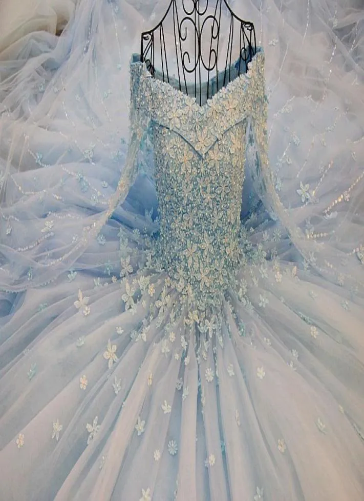 Księżniczka z koralikami długie rękawy sukienki na bal