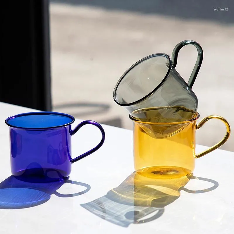 Bicchieri da vino jinyoujia tazze colorate a bocca larga caffè da tè in bicchiere da tè al ristorante istantanea lette a fiori latte resistente al calore