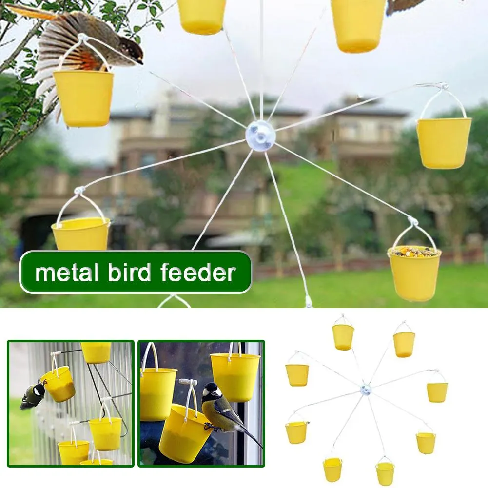 Geonoy Ferris Wheel, Bird Feeder, Ferris Wheel Toy for Birds with Feeder, Hummingbird Feeders Outdoor Hanging Decorative, Turning Ferris Wheel
