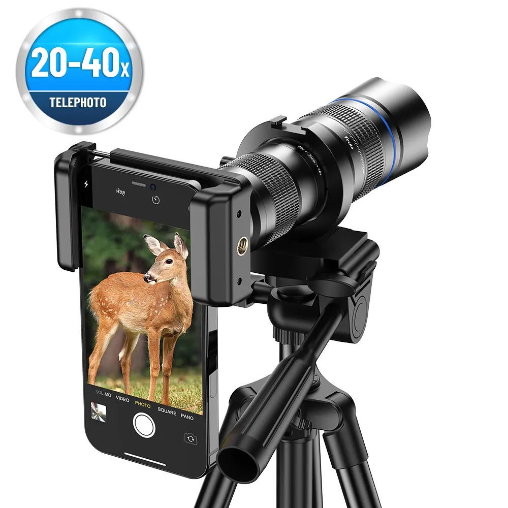 30X Telephoto Lens For Smartphones - HD Phone Lens With Tripod & Phone Clip