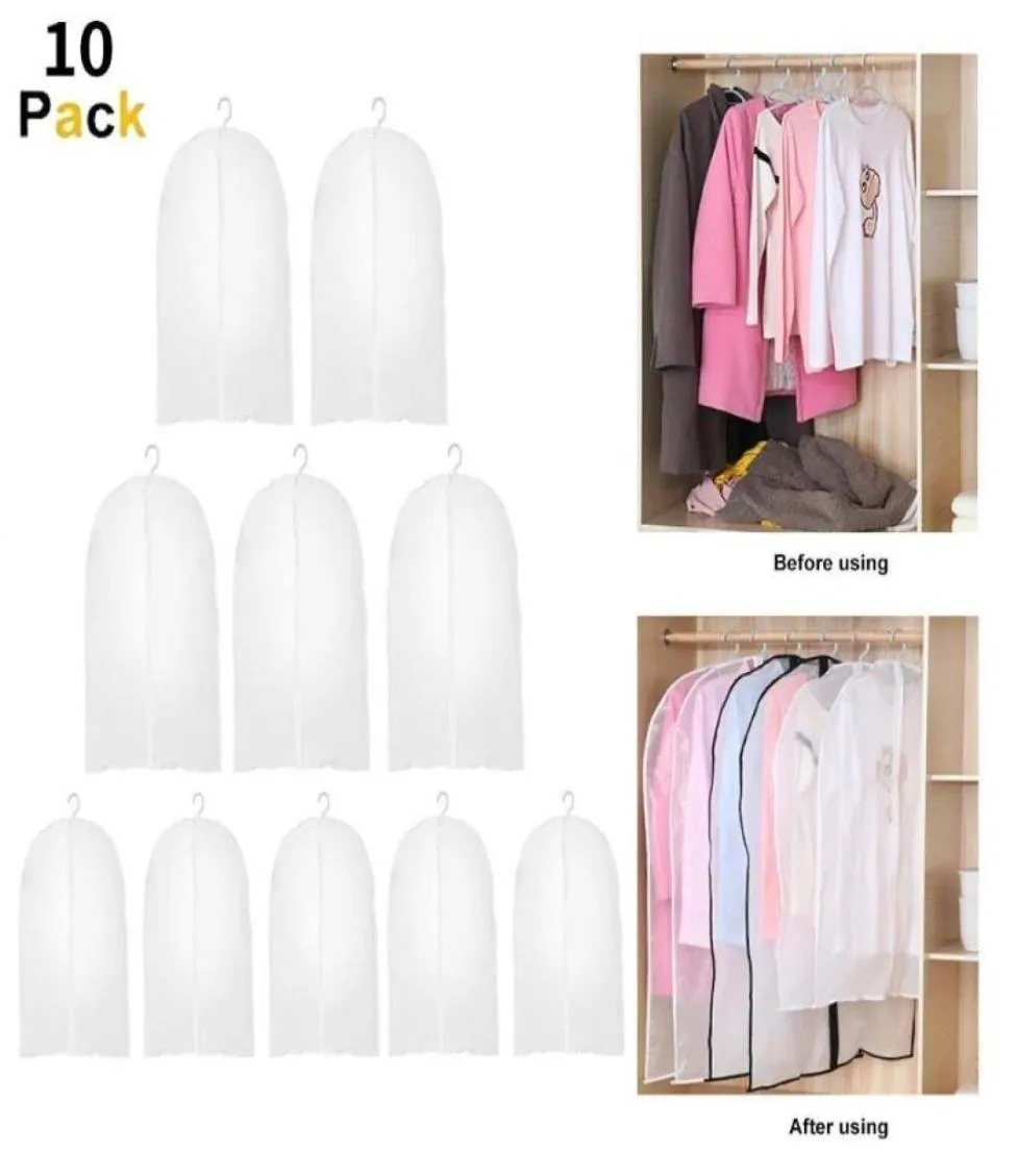 10Pcs Garment Clothes Coat Dustproof Cover Suit Dress Jacket Protector Travel Storage Bag Thicken Clothing Dust Cover Dropship4817240