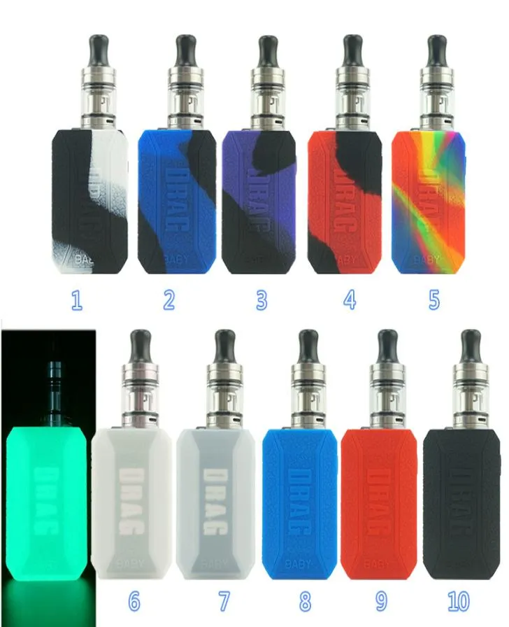 Drag S Case Siliconenhuls Draag de zakdeksel met mondstuk Stoffdop Siliconen Leer Kussen Fit Voopoo Drag S Kit DHL 2810174