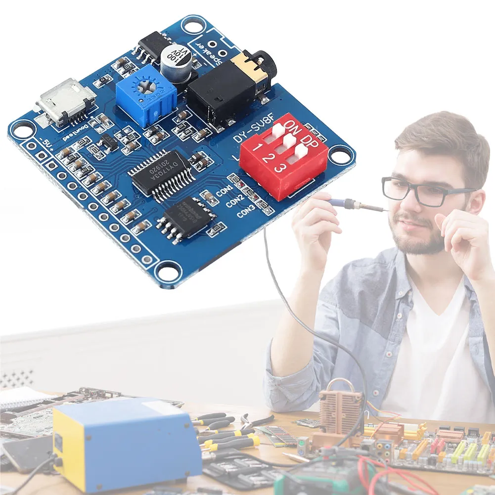 Yessetry DY-SV8F – Modulo Riproduttore Vocale MP3 Con Amplificatore 5W E Memoria Flash 8M - 3