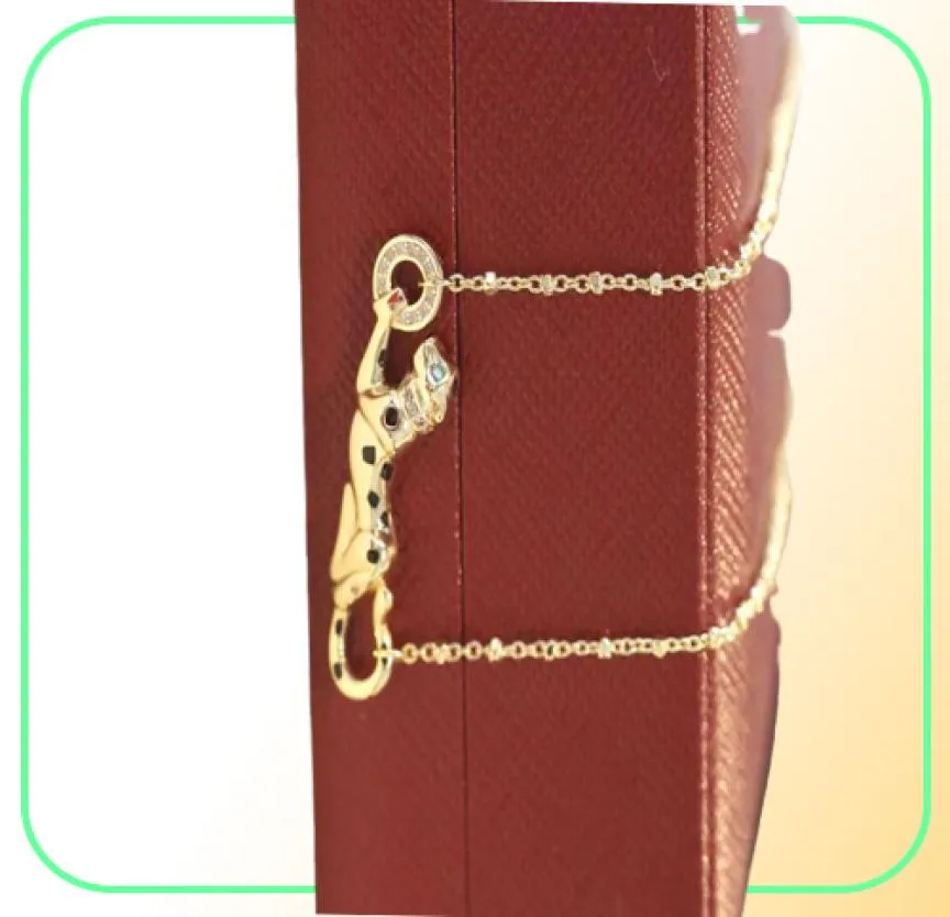 Leopard Designer ketting ketting mode sieraden zilver roze goud hoogwaardige diamantpatroon stalen dierontwerp luxe juwelen 2287125
