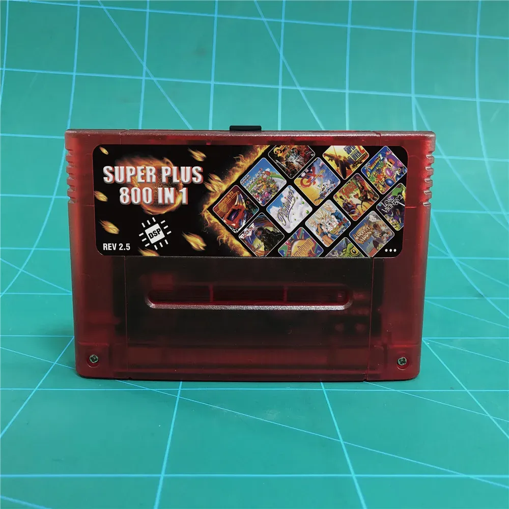 Accessoires Neue Super DSP -Version plus 800 in 1 Rev 2.5 Game Card für SNES 16 -Bit -Spielkonsole -Patronen Support Alle USA/EUR/Japan Konsolen