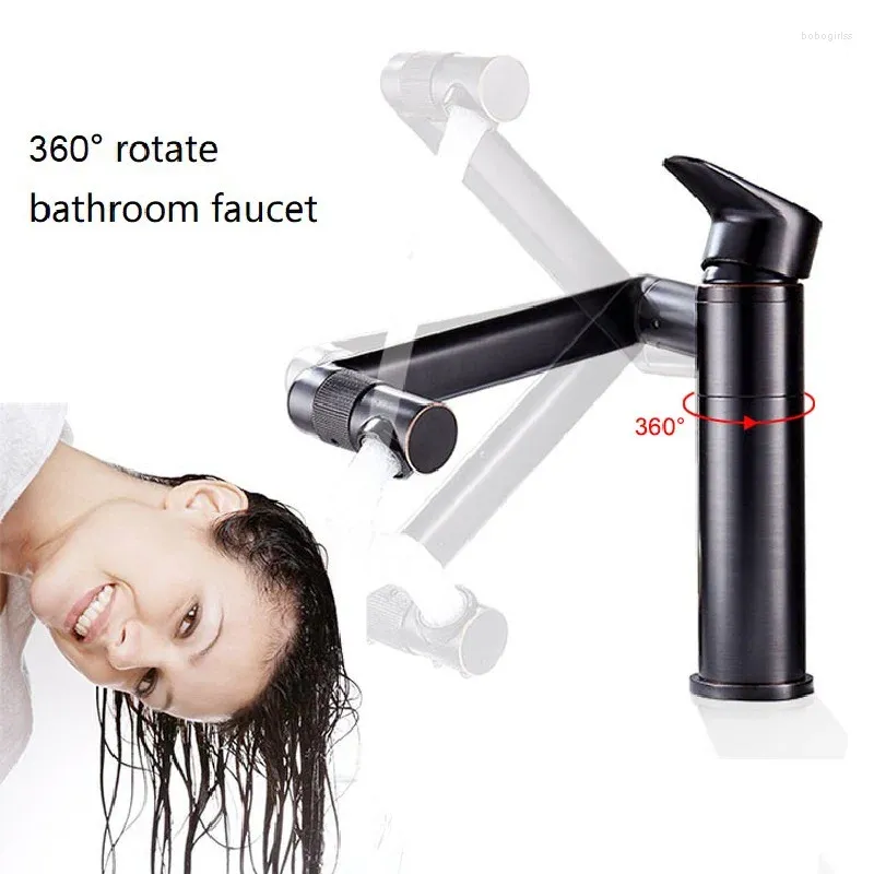 Bathroom Sink Faucets Brass Faucet 360 Rotating Basin Mixer Cranes Water Tap Shower Head Plumbing Tapware For Accessories