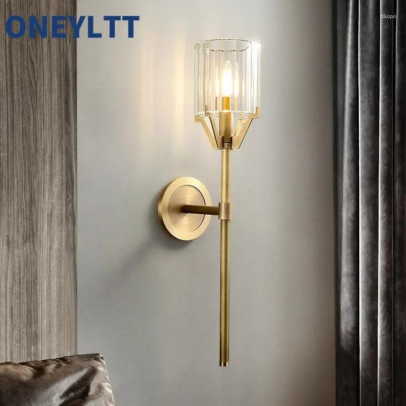 Wall Lamp Nordic Crystal Lampshade Bedroom Living Room Bedside El And Creative Mounted Lighting Fixture