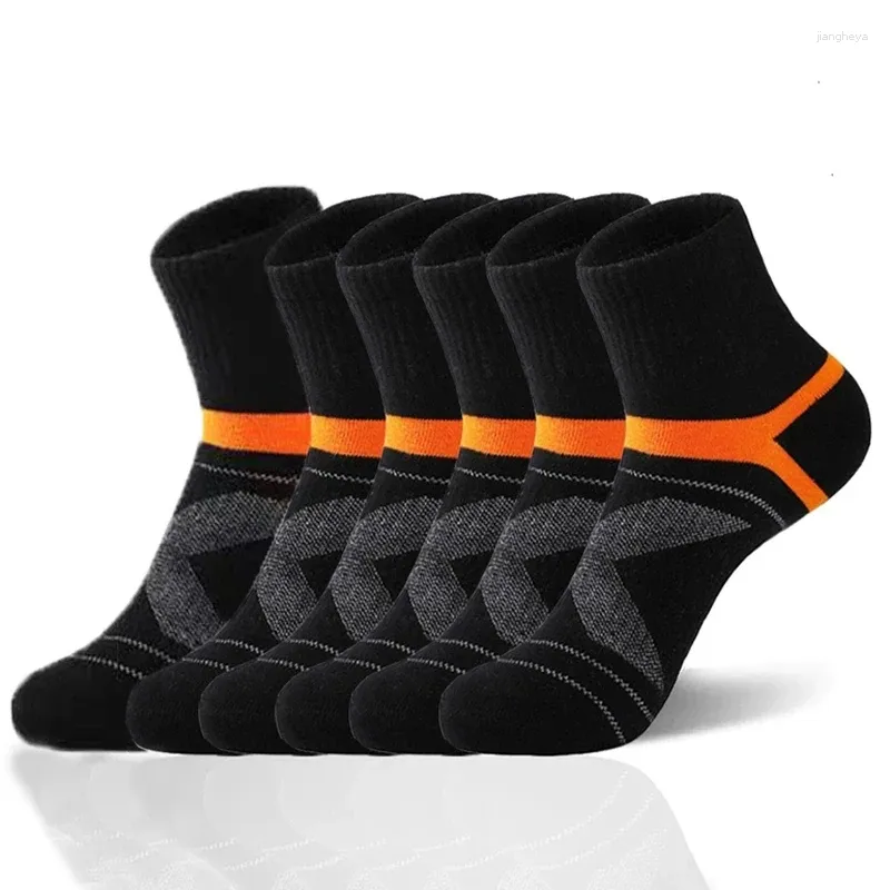 Sports Socks 3 Pares de alta qualidade Men's Black Casual Soft Running Summer absorver suor respirável mecânica Sokken