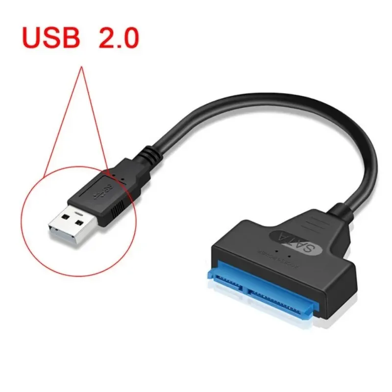 Câble SATA à USB 3.0 / 2.0 jusqu'à 6 Gbit / Gbit / s pour 2,5 pouces Drive du disque dur externe SSD SATA 3 22 broches USB 3.0 au cordon SATA III