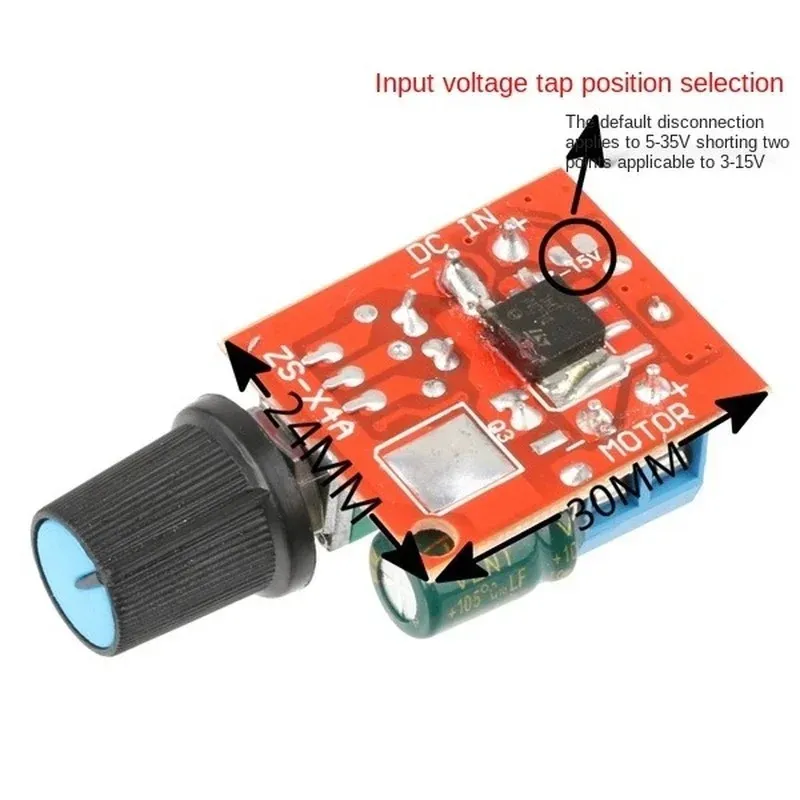 Mini DC Motor PWM Speed Controller 5A 90W 5V 6V 12V 24V Chave de controle de velocidade 35V Super Small LED MAX 5A