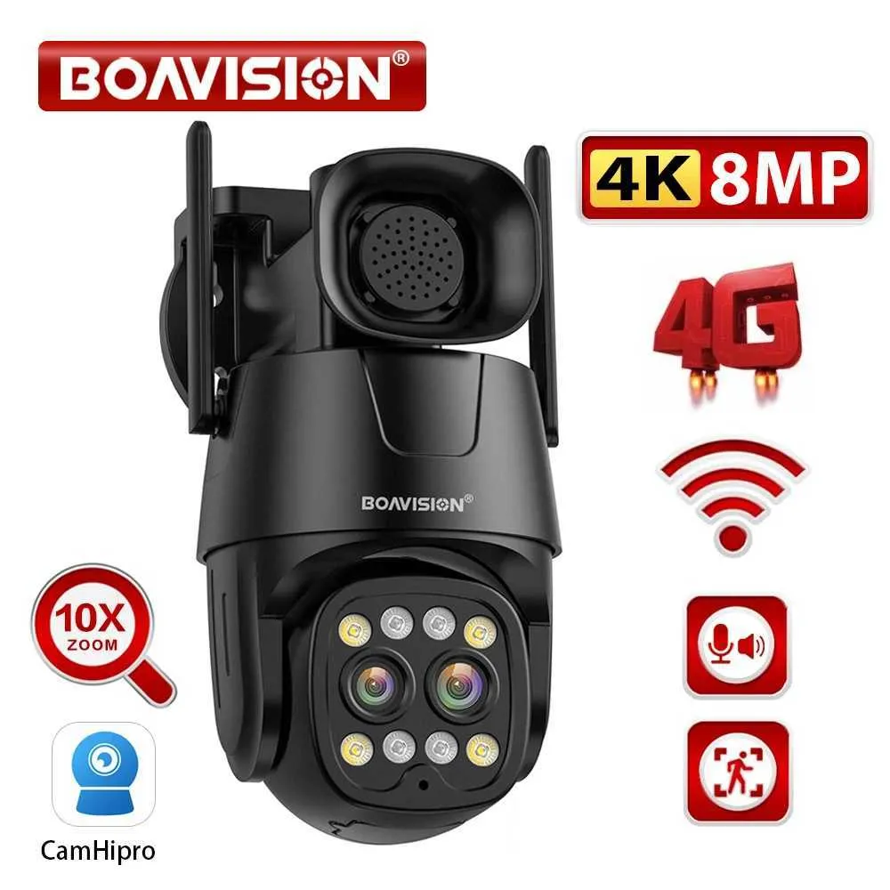 Système de caméra de sécurité, Caméra Wifi double objectif 8MP 4K 4MP