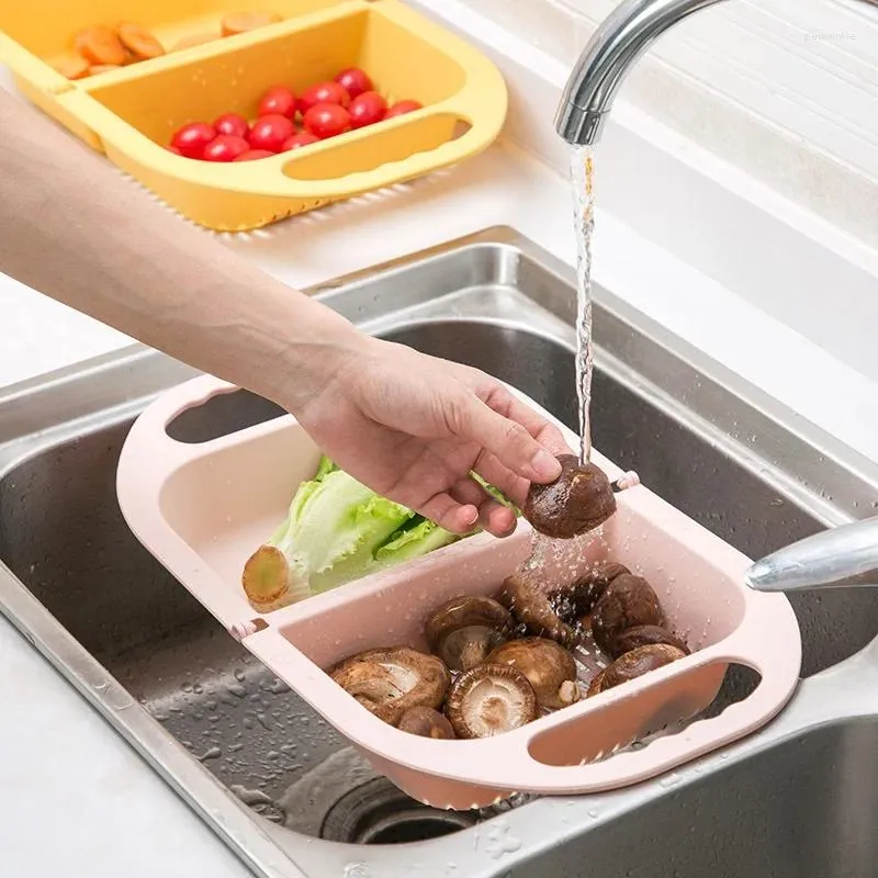 Piccolo di scarico della cucina Piegatura del cesto di plastica lavabo per verdure per la base di frutta per la frutta