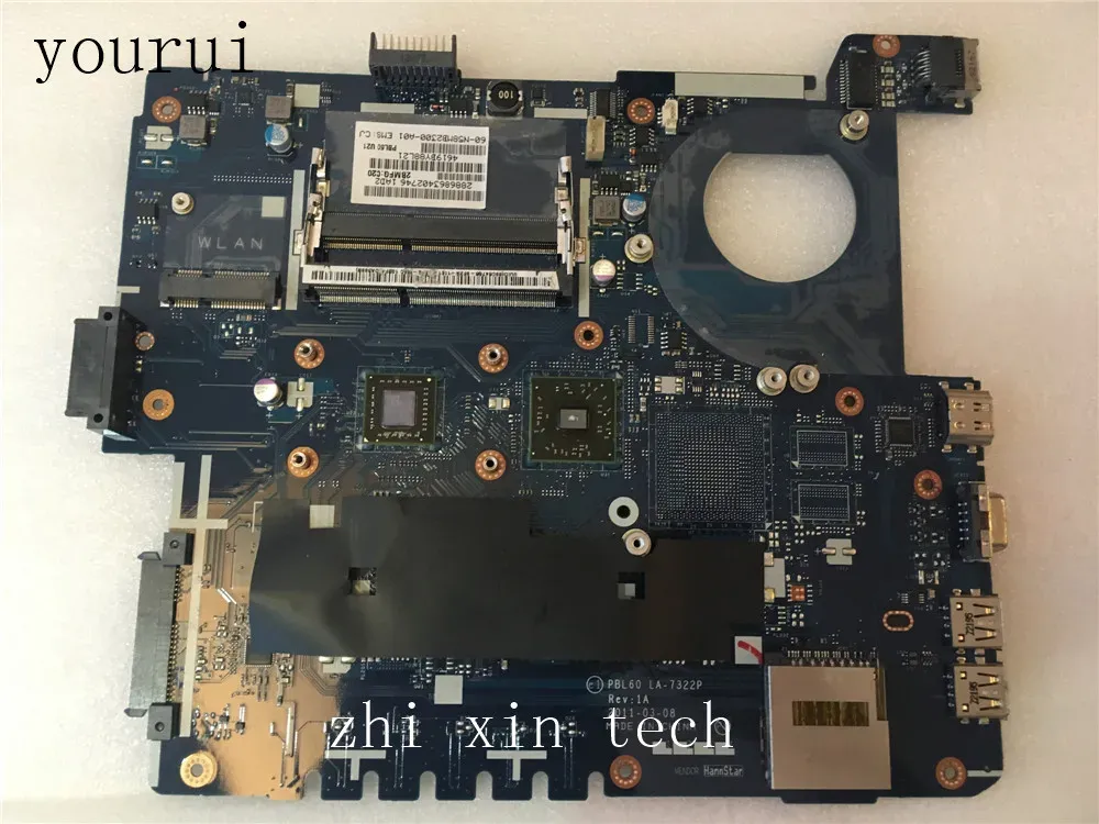 Placa -mãe Yourui para asus k53b x53b k53u laptop placa -mãe pbl60 la7322p ddr3 trabalho de teste perfeito