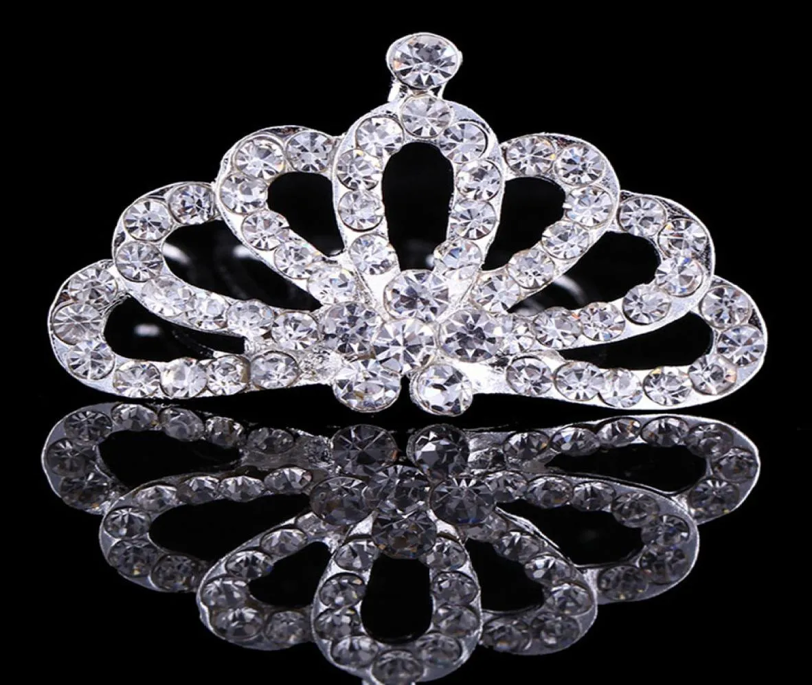2021 Shiny Rhinestone Hair Clip Small Girls Diadem Crown Tiara Children Head Jewelry Accessories for Ornaments Baby Hairpin7054741