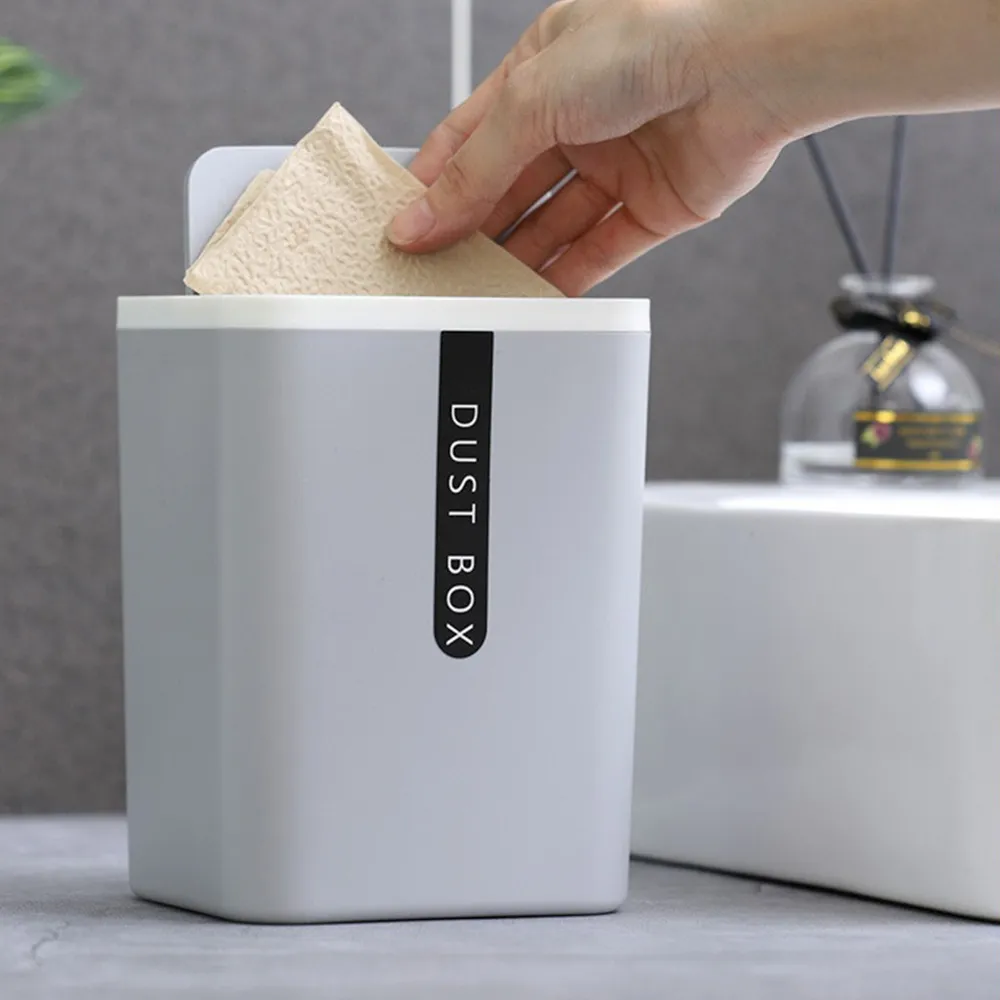 Table Rubbish Bin With Lid, Mini Rubbish Bin, Office Table Bin, Small - View #2