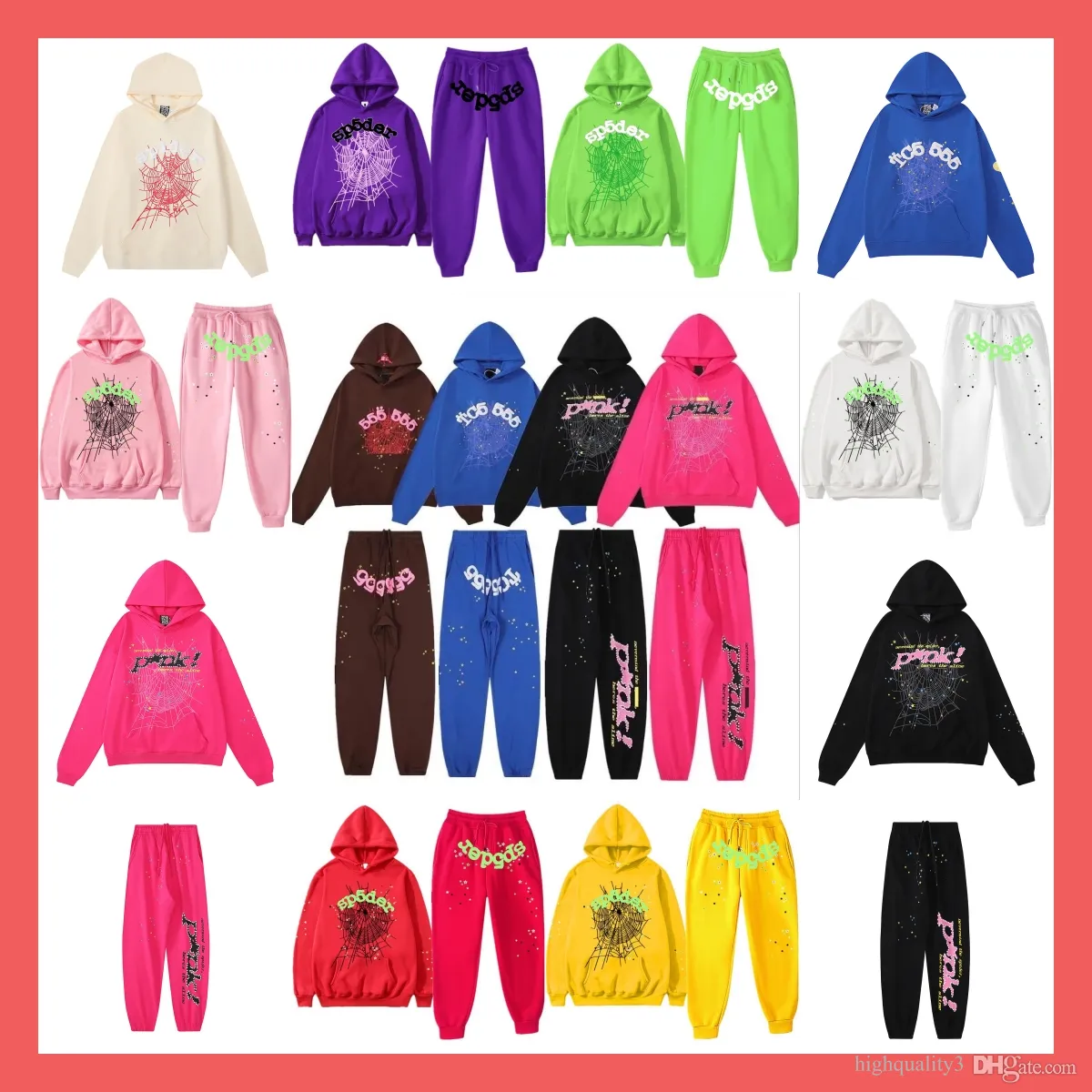 Spider Hoodie Designer Mens 555 SP5DER Sweatshirt Man Pullover Young Thug 555555 Hoodies Luxury Womens Pink Spider Jacket Sweatshirt Spider 555 Spider Hoodies