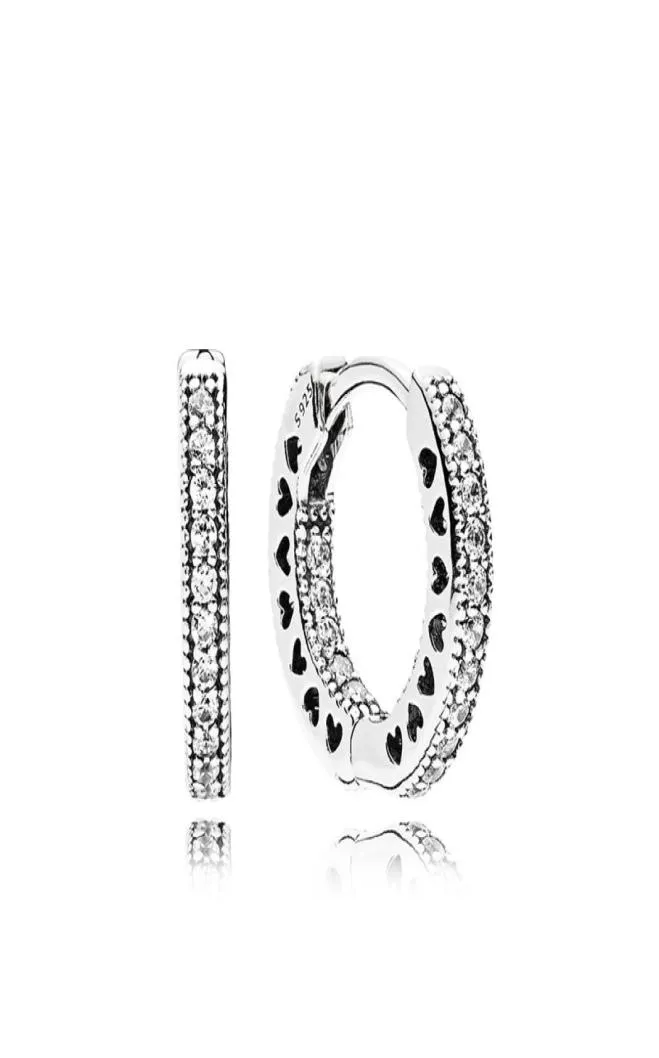 925 Sterling Silver CZ Diamond oorring met originele doos Fit Eeuwige sieraden Hoop Earring Women Wedding Geschenk oorbellen Topkwaliteit3348581