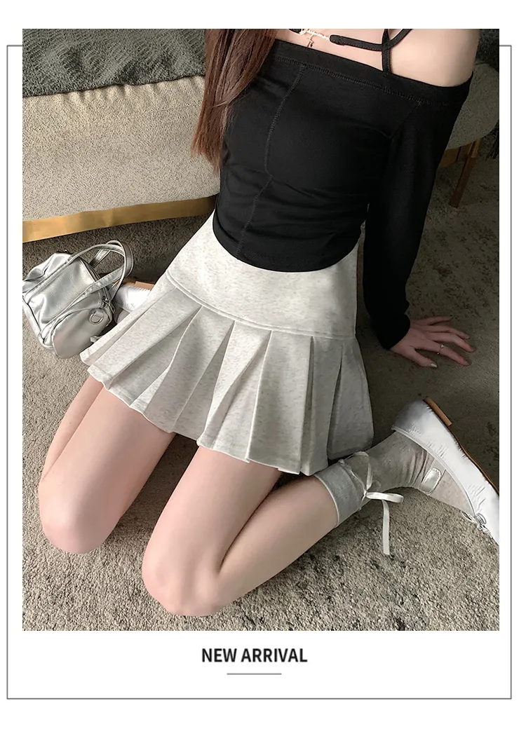 Swimcity★韓国アイドル着用★Haim skirt DHgate.com:Pleated Elastic Knitted Mini Skirt | High-Waisted