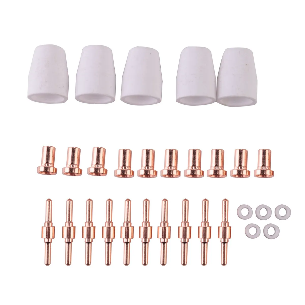 MJJEsports 30 Piezas Consumibles De Antorcha De Plasma | Compatible Con PT-31 Y LG-40 | Niquelado Para CUT-40, CT312, CT416 Y Más | Corte Máximo 12mm | 40A