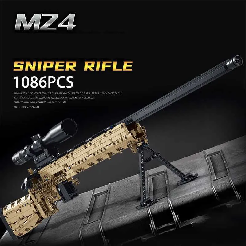 Gun Toys M Sniper Rifle Barrett Building Block Military Series Modular Set With Shootable Bullet Gun Toy Childrens Gift YQ240413W696